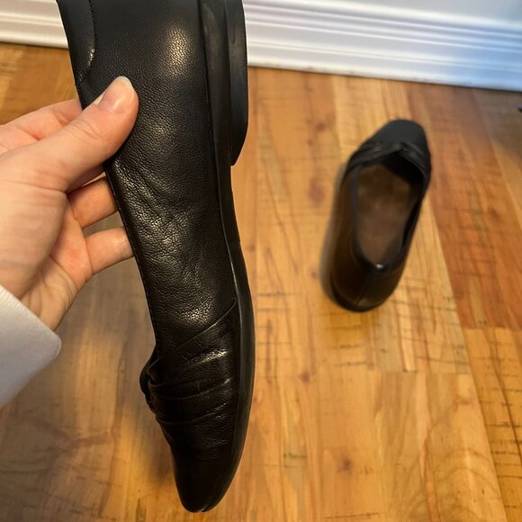 Clarks Candra Gleam Twist Leather Black Comfortable Ballet Flats - Picture 14 of 14